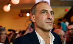 Raphaël Glucksmann, tête de liste PS-Place publique aux européennes, le 9 juin 2024 à Paris