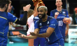 Le volleyeur français Earvin Ngapeth lors de l'Euro, le 30 août 2017 à Katowice