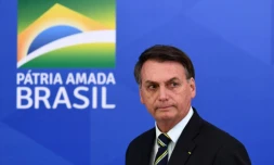 Le président brésilien Jair Bolsonaro à Brasilia pour une conférence de presse, le 24 avril 2020