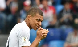 L'attaquant français Kylian Mbappé lors de la victoire face à l'Uruguay en quarts de finale du Mondial le 6 juillet 2018