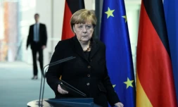 Angela Merkel à la Chancellerie le 14 novembre 2015 à Berlin 