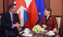 Le Premier ministre britannique David Cameron et son homologue polonaise Beata Szydlo, le 5 février 2016 à Varsovie