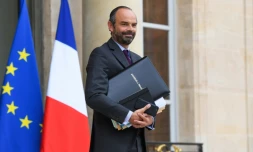 Edouard Philippe quitte l'Elysée à Paris le 27 septermbre 2017