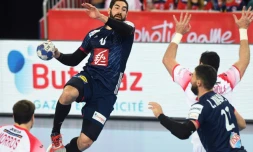 Nikolas Karabatic lors de la demi-finale de l'Euro face à l'Espagne à Zagreb le 26 janvier 2018