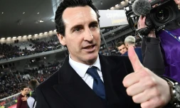 L'entraîneur du PSG Unai Emery après la victoire face à Monaco en finale de la Coupe de la Ligue, le 31 mars 2018 à Bordeaux