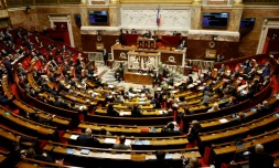 L'hémicycle de l'Assemblée nationale, qui vote vendredi sur le projet de loi controversé de lutte contre le séparatisme