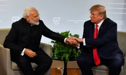 Le Premier ministre indien Narendra Modi et le président américain Donald Trump lors d'une rencontre, le 26 août 2019 à Biarritz