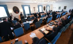 Des participants à la conférence épiscopale allemande, le 24 septembre 2018 à Fulda