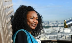 Laura Flessel, double championne olympique à l'épée, lors de la visite de la commisssion d'évaluation du CIO pour l'organisation des JO-2024 à Paris, le 16 mai 2017 à Paris