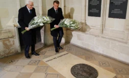 500e anniversaire de la mort de Léonard de Vinci, en présence d'Emmanuel Macron et du président italien Sergio Mattarella, le 2 mai 2019 à Amboise