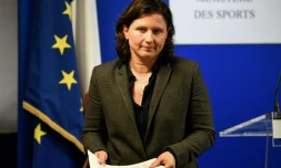 La ministre Roxana Maracineanu lors d'un point presse à Paris, le 3 février 2020