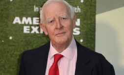 L'auteur britannique de romans d'espionnage John le Carre (David John Moore Cornwell) lors de la sortie mondiale du film "The Little Drummer Girl" Ă Londres le 14 octobre 2018