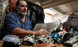 Brian Wood dans son atelier de Delray Beach, en Floride, le 21 mai 2020