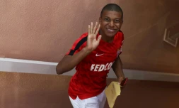 L'attaquant de Monaco Kylian Mbappé avant le match contre Marseille à Louis II, le 27 août 2017