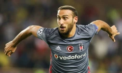 L'attaquant du Besiktas Cenk Tosun auteur d'un doublé face à Monaco en Ligue des champions, le 17 octobre 2017 à Monaco    
