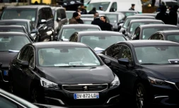 Rassemblement de VTC le 9 février 2016 place de la Nation à Paris