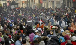 Carnaval non autorisé sur la Canebière, le 21 mars 2021 à Marseill