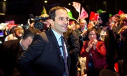 Benoît Hamon à son arrivée à un meeting le 23 février 2017 à Arras