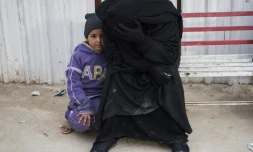 Une femme et son enfant dans le camp de déplacés d'Al-Hol dans le nord-est de la Syrie, le 6 février 2019