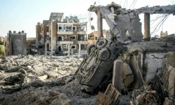 Les décombres après une frappe aérienne israélienne près de Tyre, au Liban, le 2 juin 2026