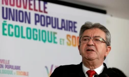 Jean-Luc Mélenchon, leader de la Nupes, lors d'une conférence de presse, le 7 juin 2022 à Paris