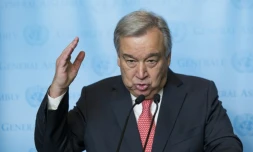 Le prochain patron des Nations unies Antonio Guterres au siège de l'ONU le 12 décembre 2016
