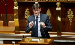 Sacha Houlié, député du groupe Renaissance et président de la commission des Lois, à l'Assemblée nationale à Paris le 11 décembre 2023