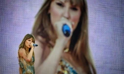 La chanteuse américaine Taylor Swift en concert le 2 juin 2024 à Decines-Charpieu, dans l'est de la France