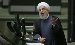 Le président iranien Hassan Rohani s'exprime lors de son audition devant le Parlement, le 28 août 2018 à Téhéran