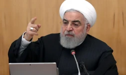 Photo fournie par la présidence iranienne montrant le président  Hassan Rohani lors d'une réunion à Téhéran le 15 janvier 2020