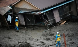 Une maison détruite par la coulée de boue d'Atami, le 5 juillet 2021