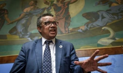 Tedros Adhanom Ghebreyesus, directeur de l'OMS, à Genève en Suisse, le 18 mai 2018