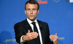 Le président français Emmanuel Macron à Bratislava en Slovaquie, le 26 octobre 2018