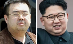 Montage de portraits d'archives de Kim Jong-Nam le 4 mai 2001, et de Kim Jong-Un le 10 mai 2016