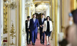 Le chancelier autrichien Sebastian Kurz arrive pour rencontrer le président autrichien, à Vienne le 19 mai 2019