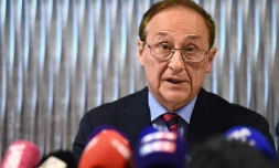 Le président de la Fédération française des sports de glace (FFSG) Didier Gailhaguet, lors d'une conférence de presse, le 5 février 2020 à Paris