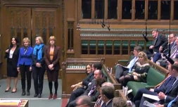 Les trois députées qui ont quitté le 20 février 2019 le Parti conservateur, sur une photo fournie par le Parlement britannique.

