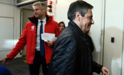 François Fillon à son arrivée au siège de LR le 6 mars 2017 à Paris