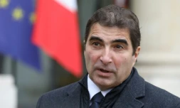 Le président du groupe LR à l'Assemblée nationale Christian Jacob s'adresse à la presse le 4 février 2019 à la sortie de l'Elysée