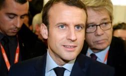 Emmanuel Macron en visite au Salon des Entrepreneurs le 2 février 2017 à Paris