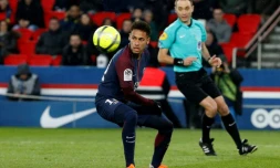 L'attaquant brésilien du PSG, Neymar, lors d'un match de L1 face à Strasbourg, au Parc des Princes, le 17 février 2018