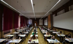 L'épreuve de philo du bac 2018 débute lundi, salle d'examen du lycée Fustel de Coulanges  de Strasbourg, le 15 juin 2017