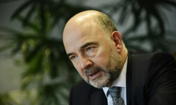 Le commissaire européen aux Affaires économiques, Pierre Moscovici au siÚge de l'UE à Bruxelles, le 29 octobre 2015