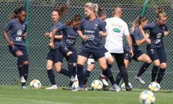 Séance d'entraînement des Bleues, le 10 juin 2019 à Nice 