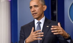 Le président américain sortant Barack Obama, lors d'une conférence de presse à la Maison Blanche, le 14 novembre 2016 à Washington