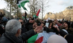 Manifestation contre la reconnaissance de Jérusalem comme capitale d'Israël par les Etats-Unis et la venue du Premier ministre israélien Benyamin Netanyahu, le 9 décembre 2017 à Paris