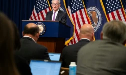 Le président de la Fed, Jerome Powell, lors d'une conférence de presse à Washington, le 26 juillet 2023