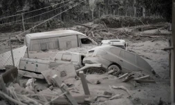 Les dommages causées par l'éruption du Volcan de Feu à Escuintla, au Guatemala, le 4 juin 2018