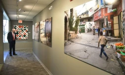 Des photos exposées au "Palestine Museum US" à Woodbridge, dans l'est des Etats-Unis, le 22 avril 2018