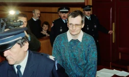 Le tueur en série Francis Heaulme le 27 janvier 1994 à la cour d'assises de Quimper